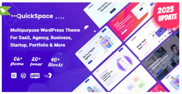 QuickSpace - Multipurpose WordPress Theme for SaaS Agency
