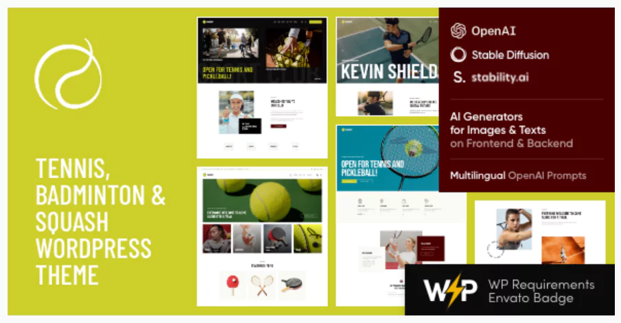 Racquet - Tennis, Badminton & Squash WordPress Theme