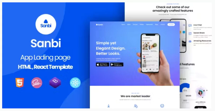 Sanbi - App Landing Page WordPress Theme
