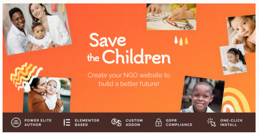 Save the Children - Charity WordPress Theme with Donations