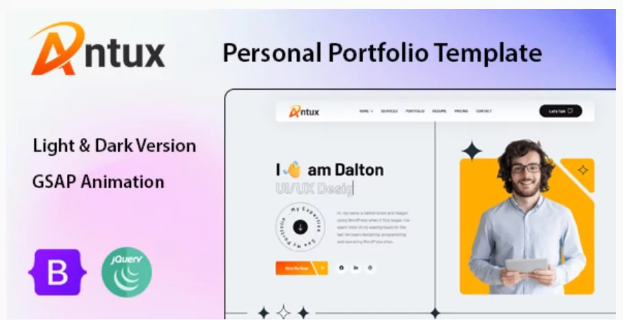 Antux - Personal Portfolio HTML Template