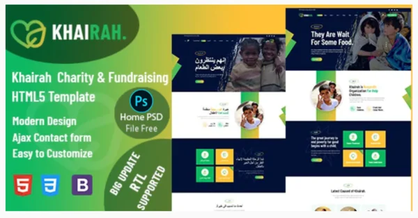 Khairah - Charity Nonprofit HTML5 Template