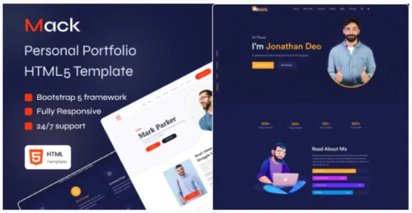 Mack - Personal Portfolio & Business HTML5 Template