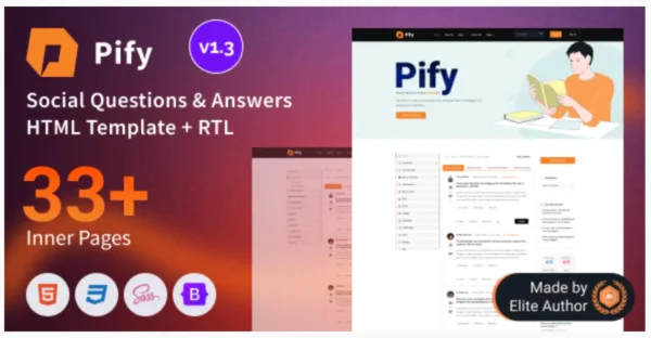 Pify - Social Questions & Answers Bootstrap 5 Template