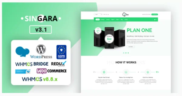 Singara - Multipurpose Hosting with WHMCS WordPress Themes