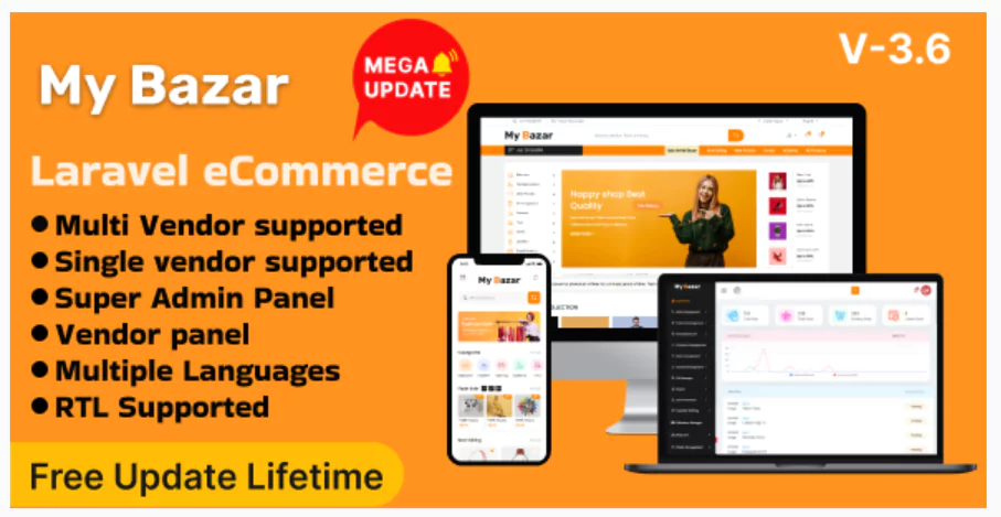 My Bazar- Single & Multivendor Laravel eCommerce Platform