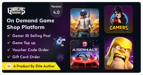Gamers Arena - Digital Online Game Store, Game Top Up , Voucher & Gamer ID Selling Tools