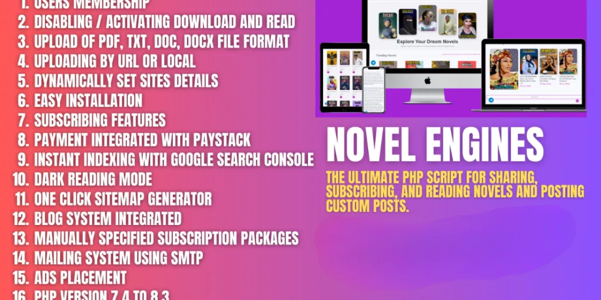 Novel Engine Multi-Purpose PHP novel scripts