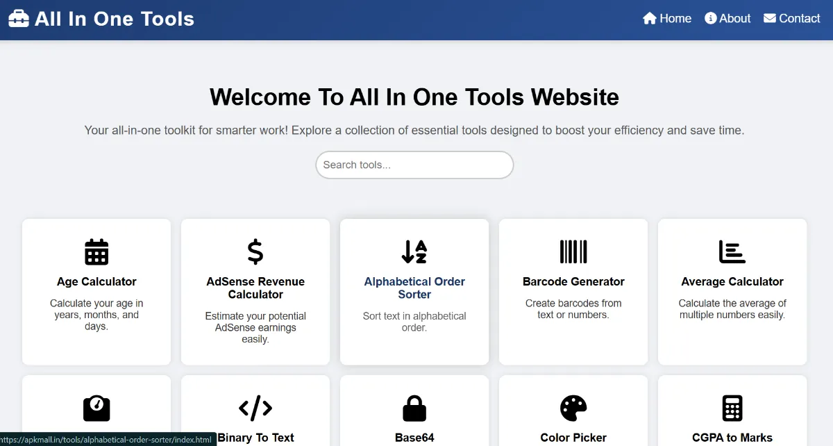 Tool Website Code With Over 200+ Tools