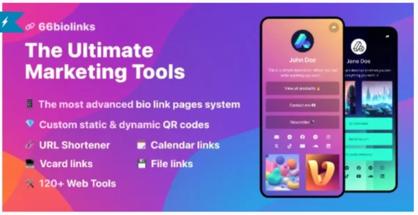 66biolinks - Bio Links, URL Shortener, QR Codes & Web Tools (SAAS)
