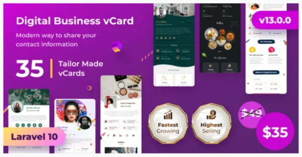 vCard Saas NFC Smart Business Card Builder