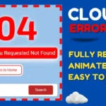 Clouds Animated 404 Error Page HTML Template