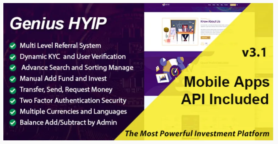 Genius HYIP - All in One Investment Platform