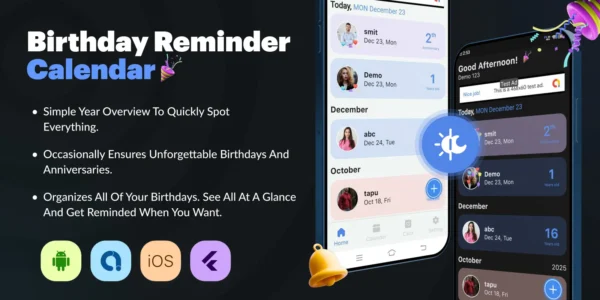 Birthday Reminder Flutter App - Flutter App