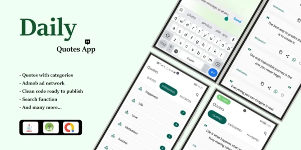QuotePro - Modern Offline Quotes App with AdMob