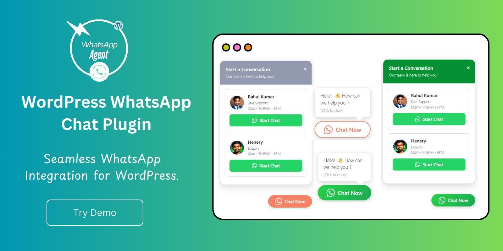 WhatsApp Agent - WordPress Support Chat
